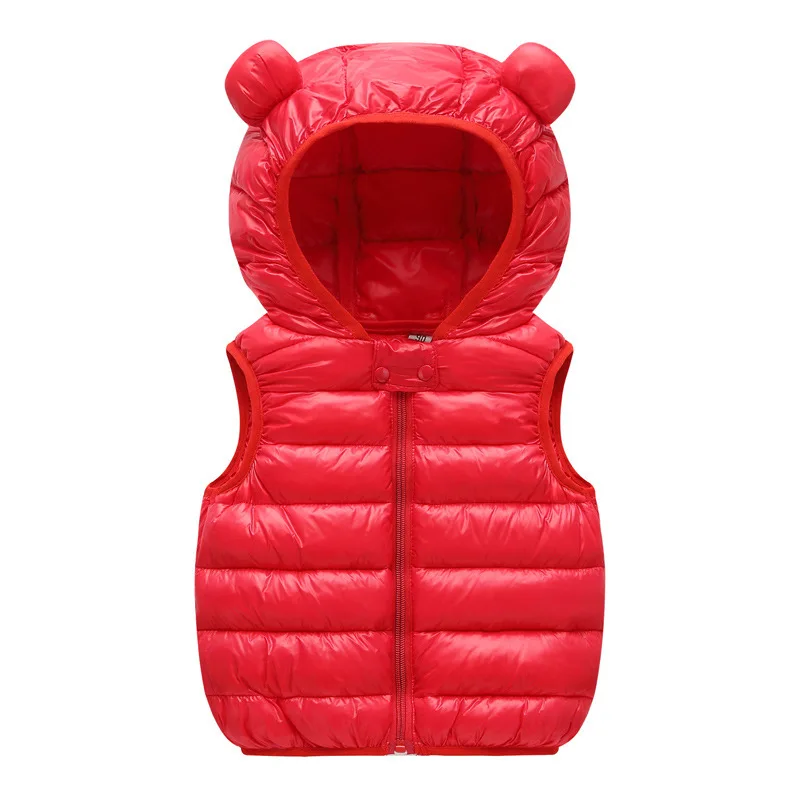 Red Waistcoat Новые зимние детские пальто для девочек и мальчиков; одежда для малышей; хлопковое теплое пальто для малышей; куртки; Верхняя одежда с капюшоном; куртки для младенцев - Цвет: Red Waistcoat