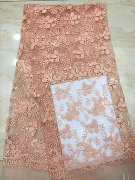 

African Lace Fabric 2019 Embroidered Nigerian Lace Fabric Bridal High Quality French Tulle Lace Fabric For Wedding Party