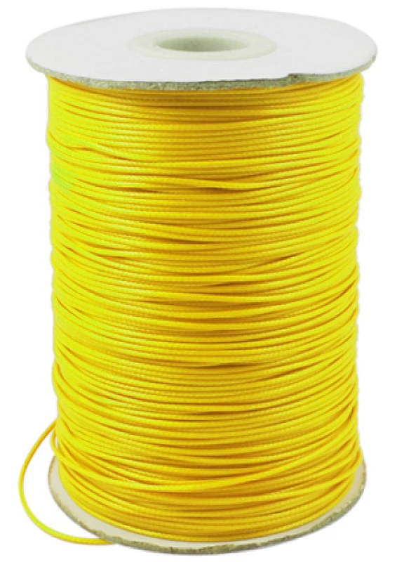 Pandahall 1,5 мм корейский вощеный полиэфир моток веревки для ожерелья бисерный браслет ювелирное изделие изготовление около 185 ярдов/рулон - Цвет: Yellow