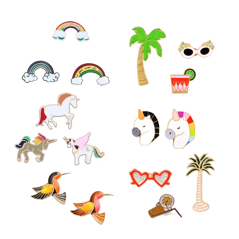 Яркие эмалированные заколки в виде радужных птиц облаков кокоса 2-3 шт./компл. |