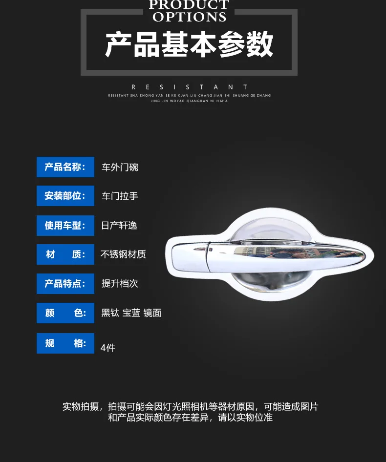 Подходит для Sylphy дверная ручка обновление из нержавеющей стали наружная дверь запястья рамка Sylphy автомобиль Doot Модифицированная ручка защитный корпус