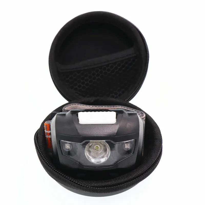 Мини налобный фонарь 4 режима легкий Водонепроницаемый светодиодный головной свет походный Головной фонарь для путешествий Мини поход фара AAA батарея - Испускаемый цвет: Black - Have Box
