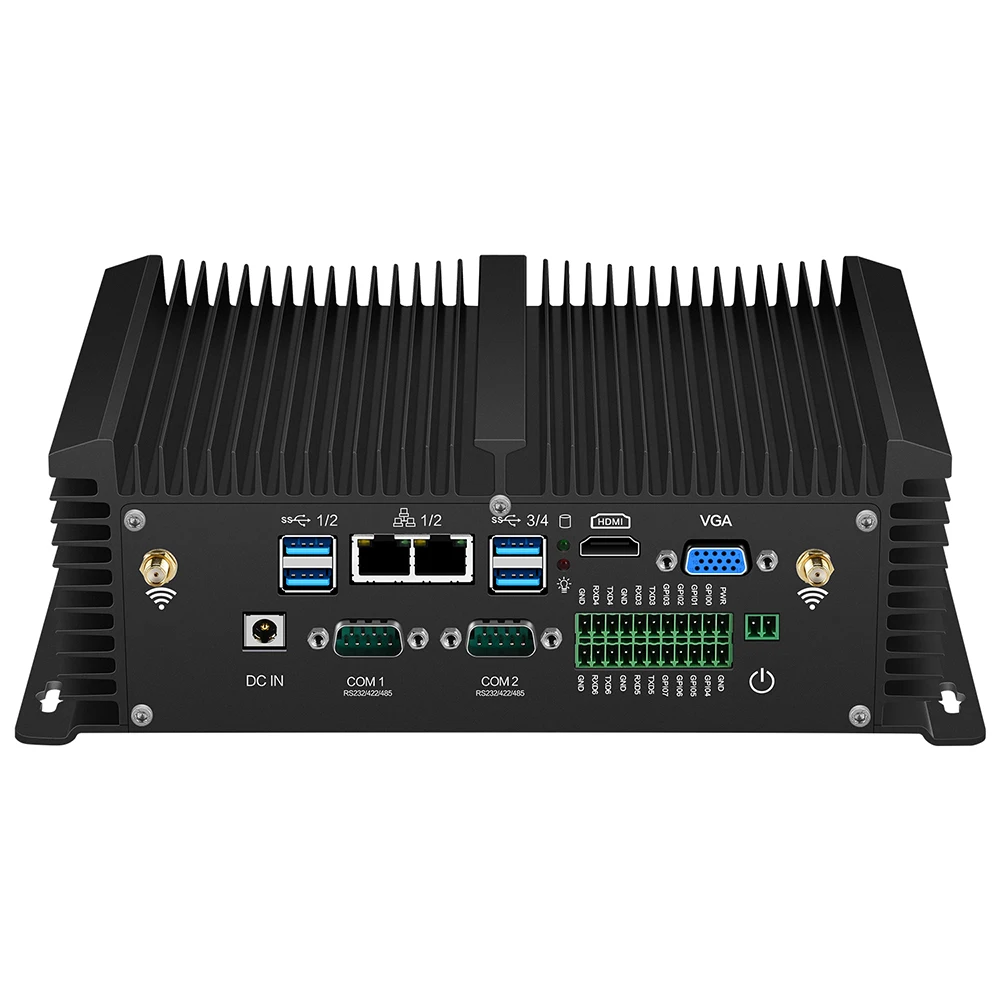 

Industrial Mini PC Fanless Core i5 8250U i7 8550U Dual DDR4 32GB 2*RS485/232/422 2*LAN Windows 10 Linux Fanless Mini Computer