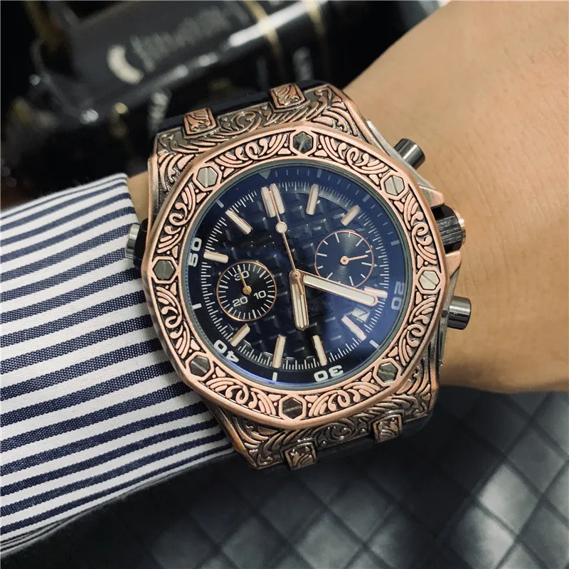 Часы мужские винтажные водонепроницаемые с секундомером кварцевые 2019|Кварцевые