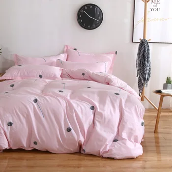 

100% cotton stripe plaid 4pcs bedding sets printed gray blue white king size duvet cover sheet twin full queen King size bed set