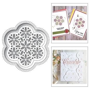 

2020 New Flower Shape Frame Edge Sewing Thread Embossing Metal Cutting Dies For Making Greeting Card Paper Scrapbooking No Stamp