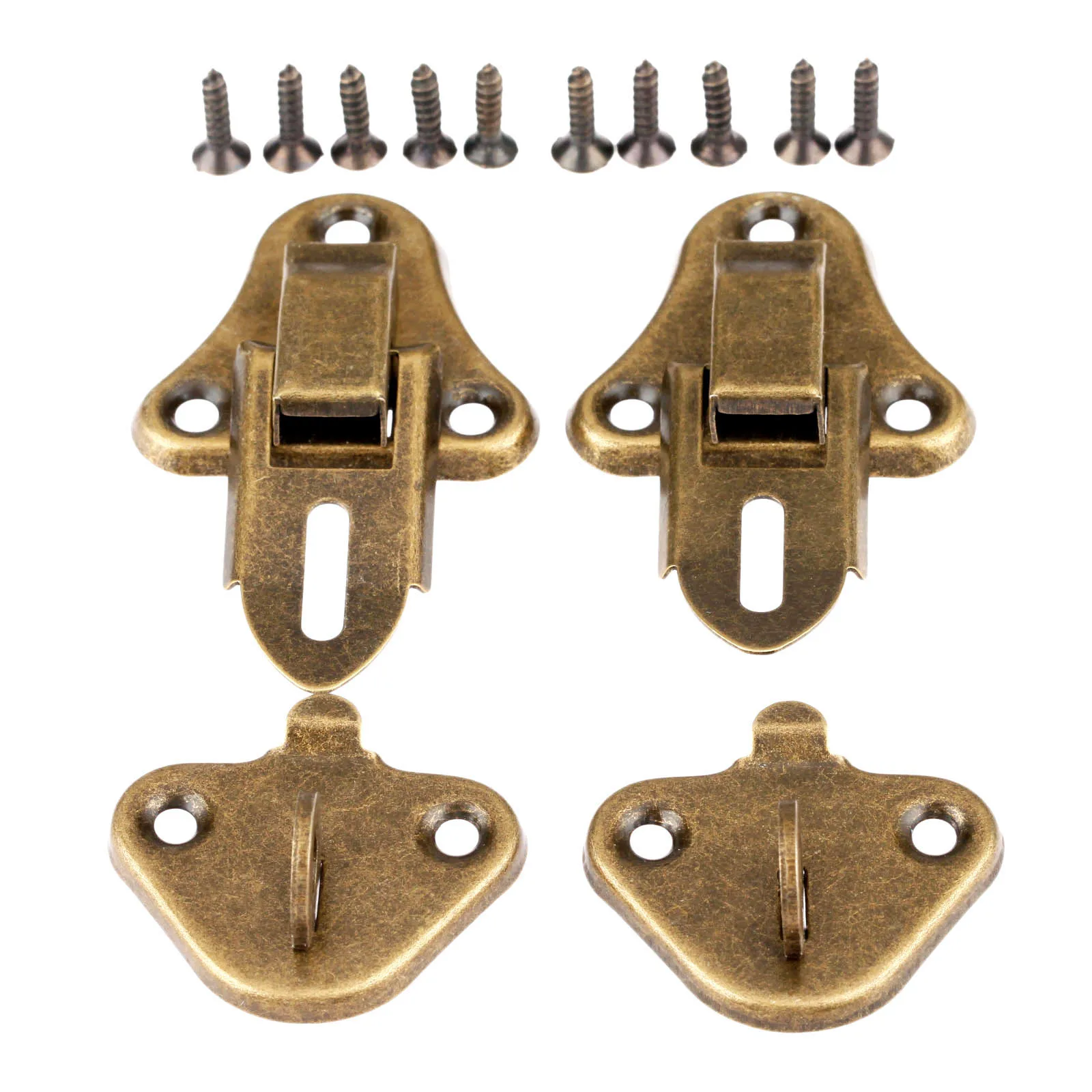 2pcs Hardware Antique Brass Latch Furniture Jewelry Box Hardware Gift