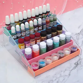 

Jewelry Resin Pigment Bottle Storage Silicone Resin Mold Display Rack Tray Molds Dried Flower Resin Decorative DIY Hand Crafts