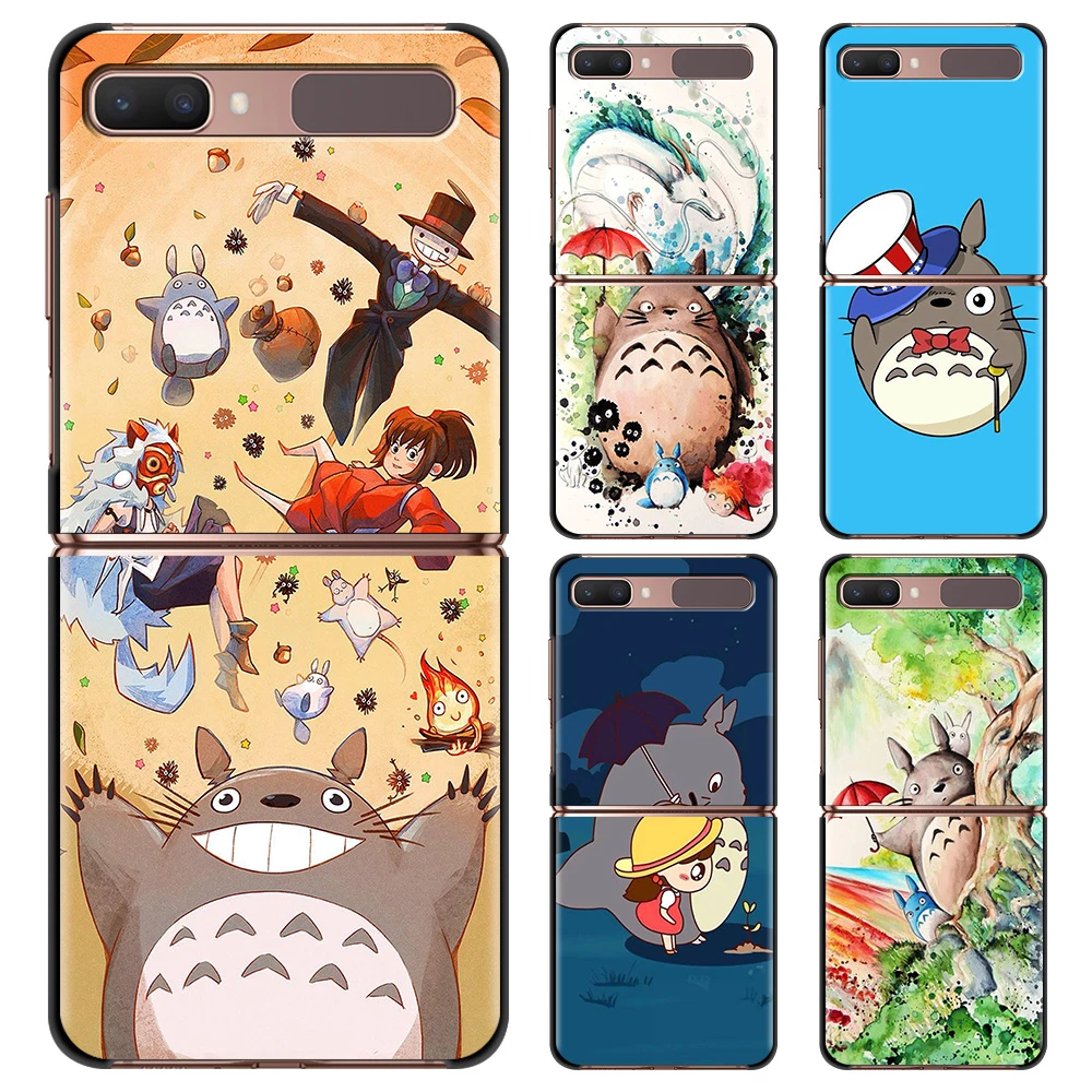 Hard Phone Case For Samsung Galaxy Z Flip 3 Caso Pc Shell Black Cover Smartphone Anime Totoro Ghibli Spirited Phone Case Covers Aliexpress