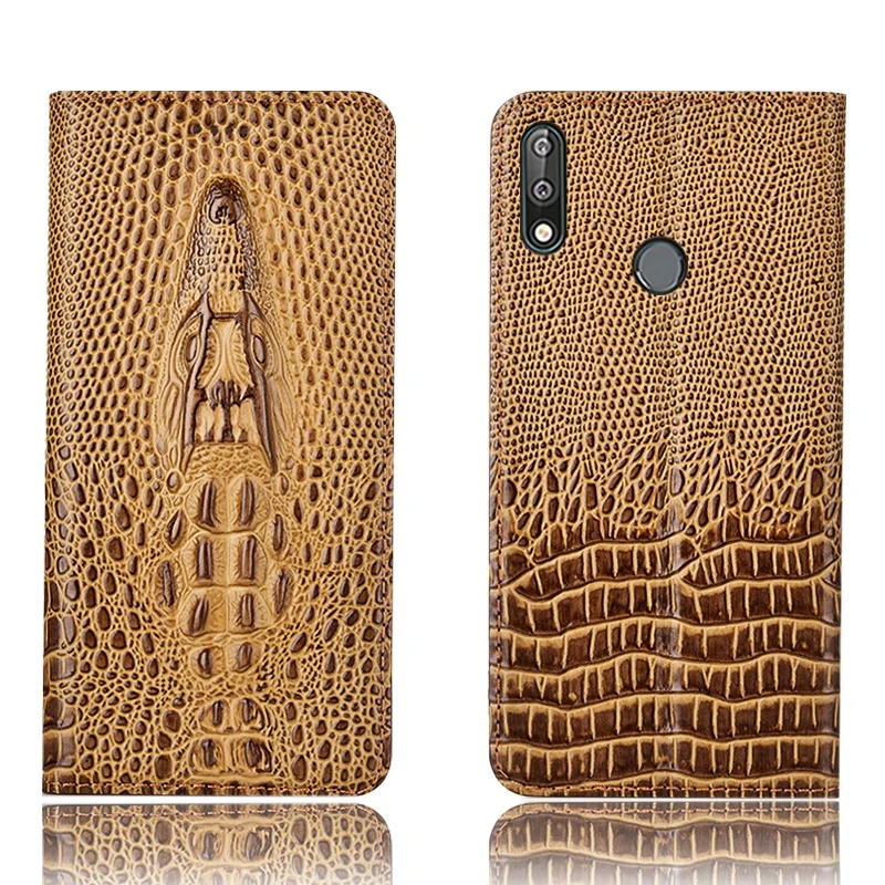  Crocodile pattern genuine leather case card slot holder for Asus ZenFone Max Pro M2 ZB631KL/ZZenfon