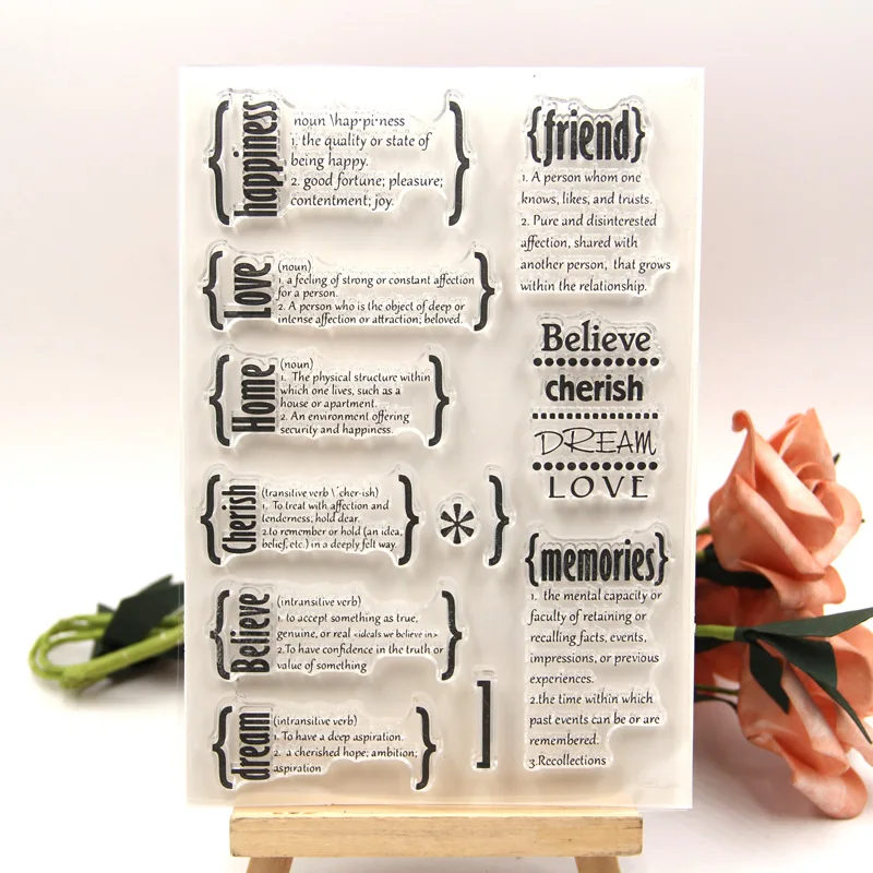 KLJUYP English Definitions Clear Stamps Scrapbook Paper Craft stamp scrapbooking | Дом и сад
