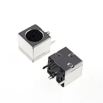 

10 pcs S-video 6 Pin Mini Din Socket Connector shield Right Angle through hole Mini Circular DIN Receptacle Socket