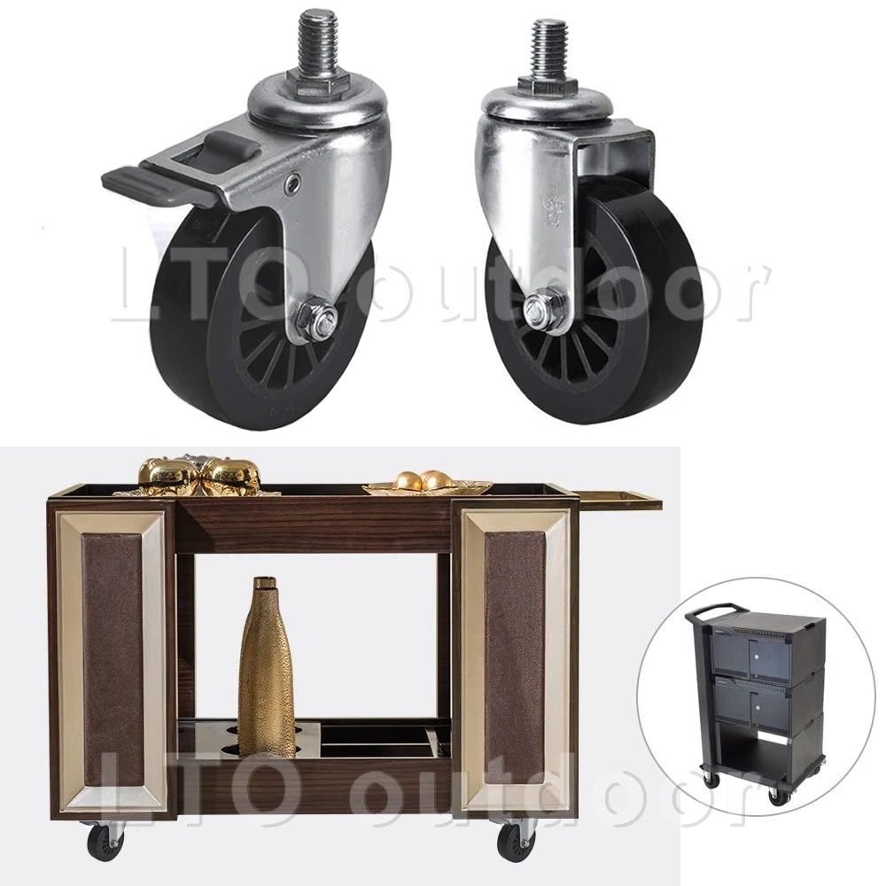 

4PCS Heavy Duty PU Swivel Caster Wheels No Noise Caster For Furniture Wheel Carts Workbench Industrial Equipment With Screw