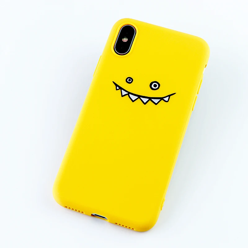 Модные телефонные Шкафы для iPhone X XS MAX XR 6s 7 8 11 Plus Pro Чехол Смайл лицо сердце Мягкий