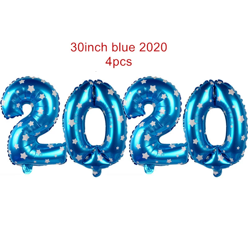 4pcs 22 шт./лот, розовые, золотые, серебристые, черные, 40 дюймов, цифр, фольгированные шары, рождественские, новогодние, вечерние, выпускные украшения, принадлежности - Цвет: 4pcs