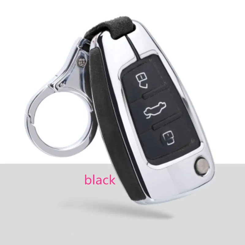 Car Keychain Key Fob Case Cover Galvanized Alloy For Audi C6 A7 A8 R8 A1 A3 A4 A5 Q7 A6 C5