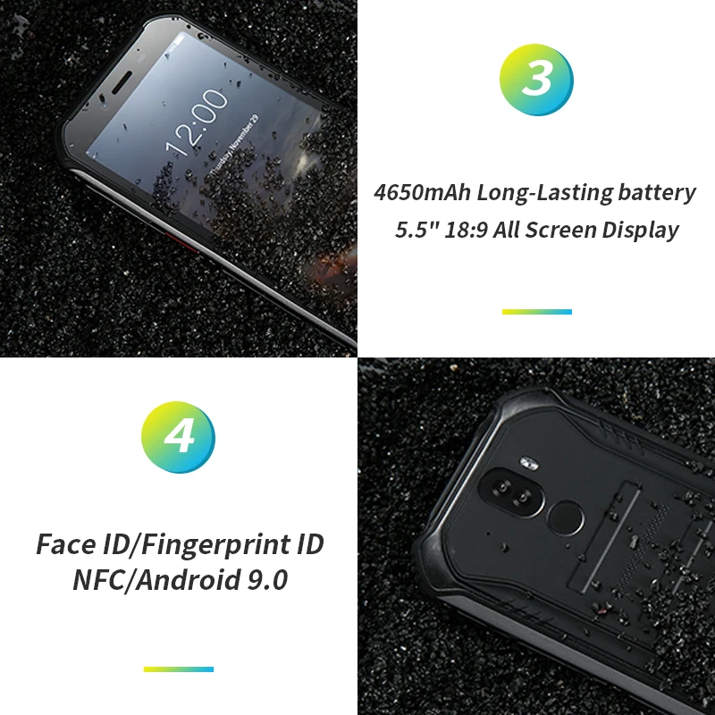  IP68 DOOGEE S40 Lite Quad Core 2GB 16GB Android 9.0 Rugged Mobile Phone 5.5 Inch 4650mAh 8.0MP Fing