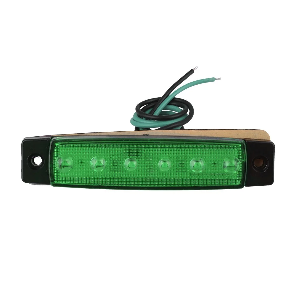 Зеленый 6 LED Truck Trailer Front Side Marker Light Clearly Signal Lamp 12V Car Accessories - Испускаемый цвет: Зеленый