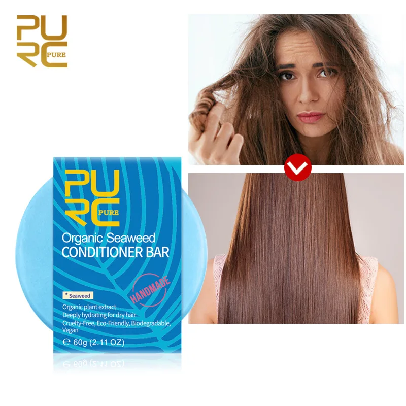 

PURC New Arrival Seaweed Shampoo Bar 100% PURE and Seaweed Handmade Cold Processed No Chemicals or Preservatives Hair TSLM1