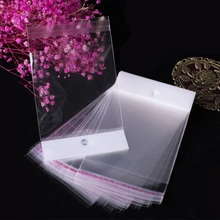 

100pcs Self Adhesive Opp Bag Transparent Plastic Hang Pouches Seal Storage Packing for Handmade Jewelry Display Retail Bag