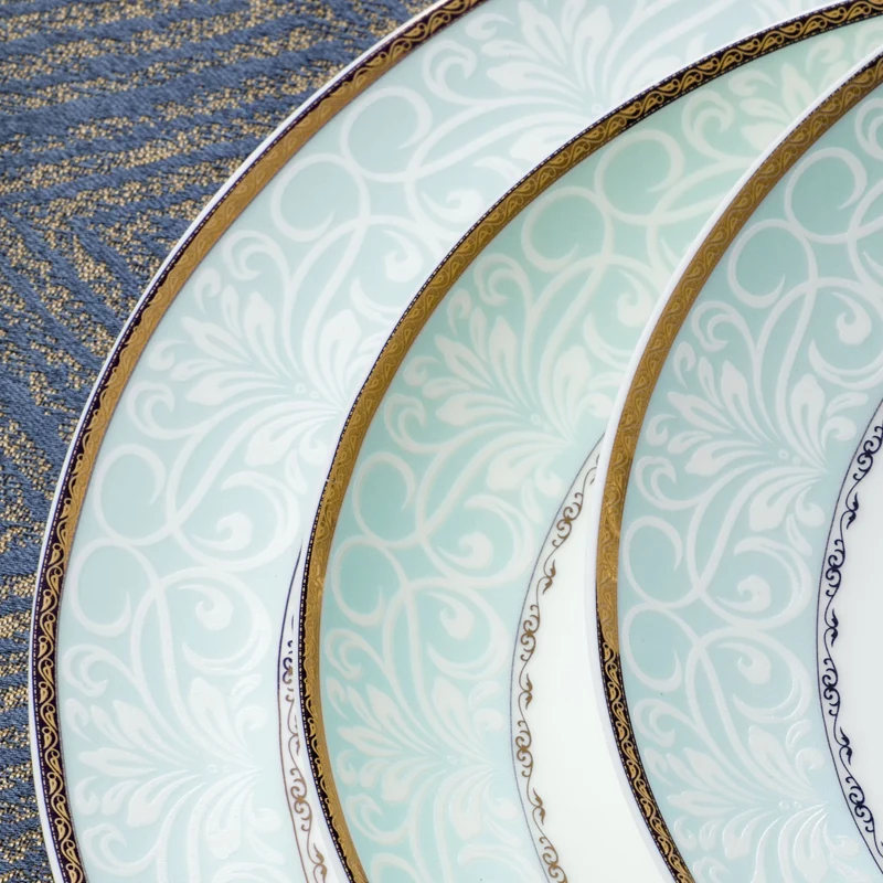 60 Heads ceramic tableware Dish Rice Bowl Salad Noodles Bowl Plate Dinnerware Sets Soup Pot AshtrayTableware Dinnerware Sets