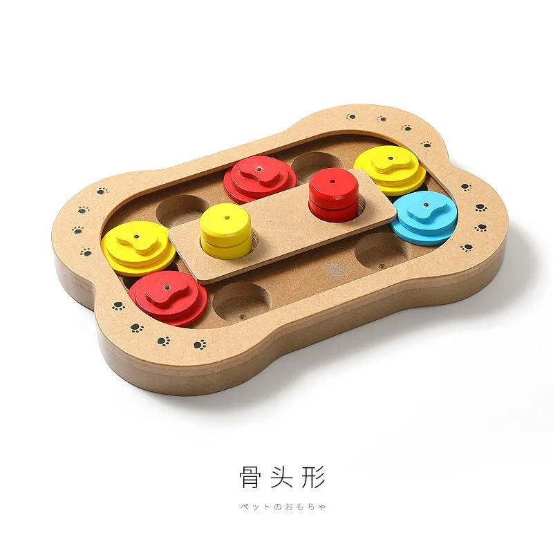 

Pet Dog Fancy Toy Bone Paw Print New Wooden Play Feeding Multi-Function Pet Toy
