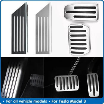 

Car Accessories Foot Pedal Pads Covers for Tesla Model 3 Aluminum alloy Accelerator Gas Fuel Brake Rest Pedal Covers Car model3