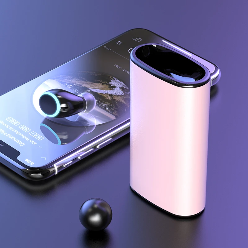 A13 PINK Многофункциональные спортивные наушники 3 в 1, Bluetooth, беспроводные наушники с одним ухом, бизнес гарнитура, Мини наушники с внешним аккумулятором, сигаретный свет - Цвет: A13 PINK