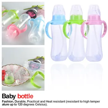 

Baby drinking straw bottle 240ml Wide neck Cup Infant toddler baby feeding bottle with Automatic straw group