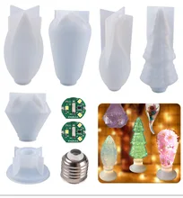

DIY Crystal Crystal Silicone Molud Creative Light Bulb Table Jewelry Dilicone Mold for Home Decoration Factory wholesale