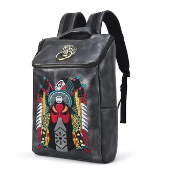 

Chinese style original embroidery retro Guanyu shoulder backpack men and women's leisure fashion Backpack