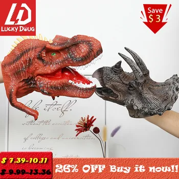 

Plastic Dinosaur Hand Puppets Toys Soft Vinyl PVC Animal Jurassic World Toys for Kids Dinosaurios De Juguete