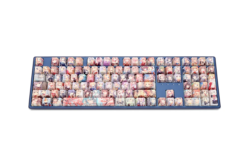 Omo Anime Bonito Jovem Menina Perfil Oem Corante Sub Keycap para Teclado Mecânico 60 87 104 Tkl Ansi Xd64 Bm60 Bm68 - Imagem 5