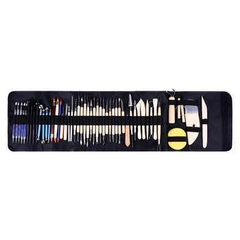 

51 Pcs Ceramic Clay Sculpture Tools Wooden Handle Pottery Carving Kit