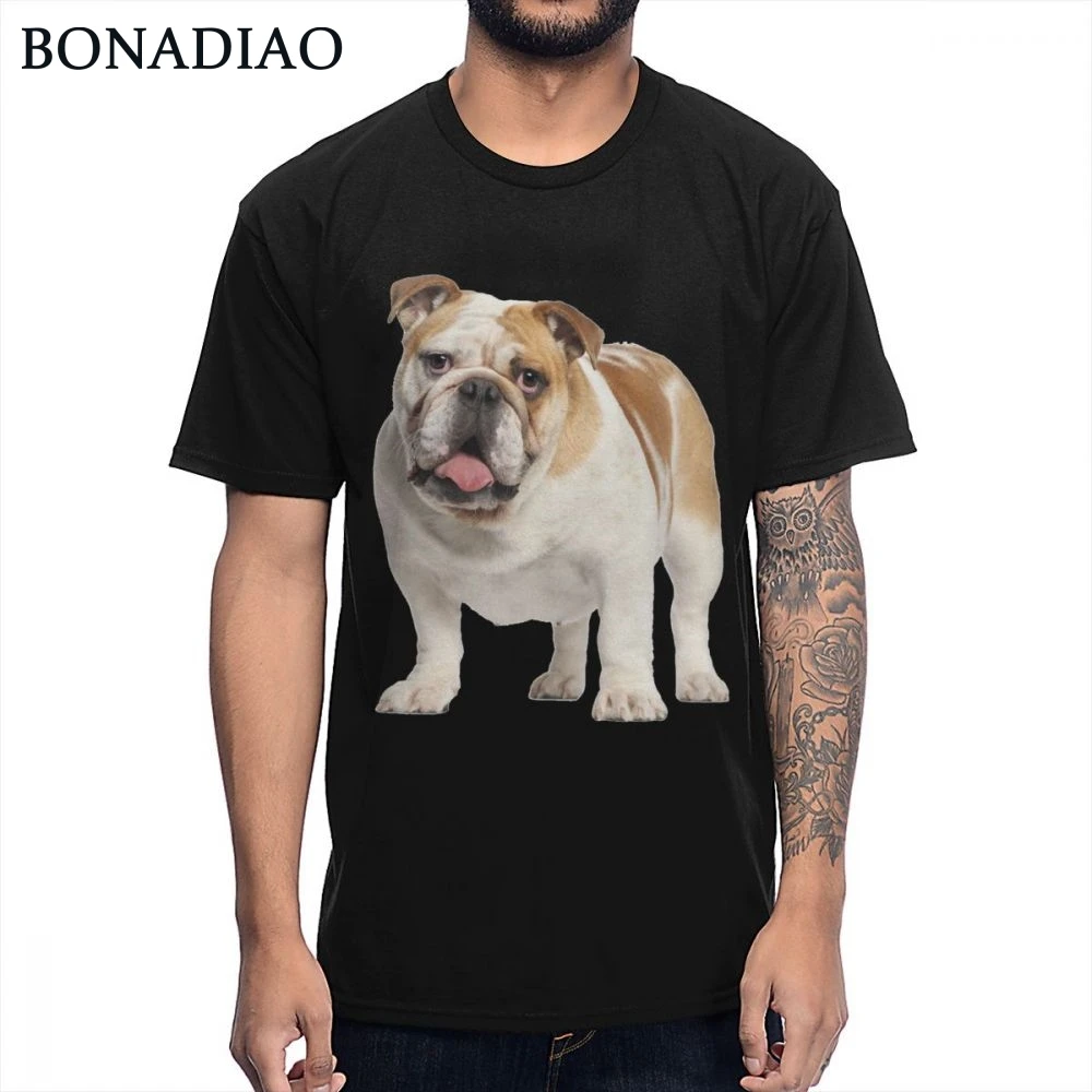 Suave algodón clásico cuello redondo 3D Bulldog Inglés camiseta de Hop para hombre Homme camiseta|Camisetas| - AliExpress