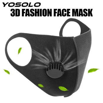 

YOSOLO 1/5pcs Black Anti Carbon Masks Sponge Mouth Mask Washable Reusable Filter Anti Pollution PM2.5 Mouth Face Mask