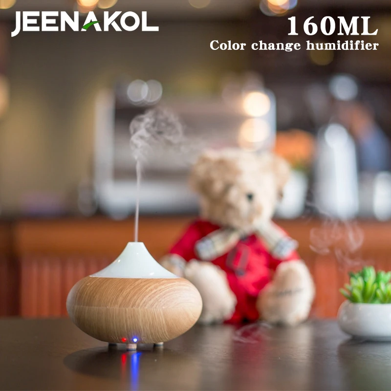 

160ML Ultrasonic Aromatherapy Machine Bedroom Essential Oil Diffuser Indoor Air Purifier Discoloration Household Humidifier