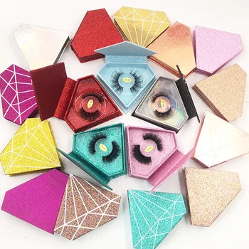 

1 Pairs Real 3D Mink Lashes Natural Long False Eyelashes with Diamond Box Volume Fake Lashes Makeup Eyelashes Mink Eyelashes