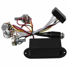 

2Band Active Bass Prewired Wiring Harness For EQ Equalizer Preamp Circuit Pickup 1 Volume + 3 Tone Pots With Balance Volume