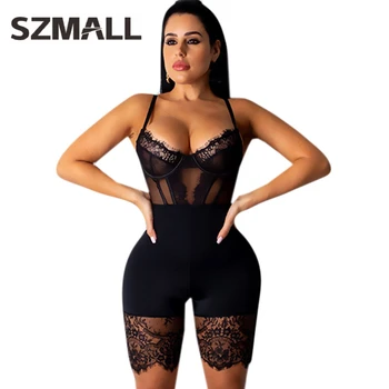 

Moda Feminina Newest Sexy Women Bodysuit Pop US Short Lace Playsuit For Female Fashion Hollow Out Club Jumpsuits Clothes