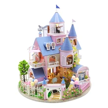 

Cutebee DIY Miniature Dollhouse Kit Miniature with Furniture Light Fairy Castle Toys Roombox for Adults, New Year Gifts