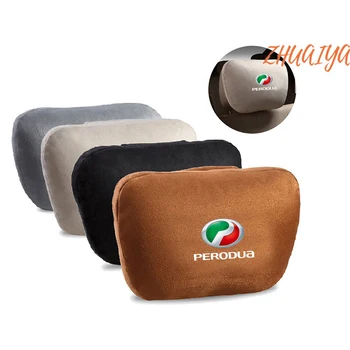 

2pcs Car Headrest Maybach Design S Class Ultra Soft Pillow Suede Fabric Pillow Accessories For Perodua LOGO