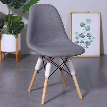 

Nordic Home Chair Modern Minimalist Solid Wood Desk Chair Leisure Chair Fabric Dining Chair To Discuss Chairs