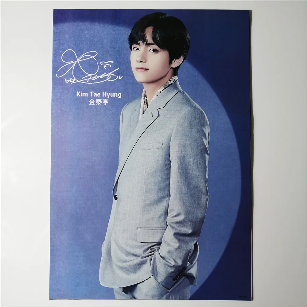 8*(42x29 см) Bangtan мальчики Ким Тхэ Хён V kpop вокруг TaeHyung плакат наклейки на стену подарок