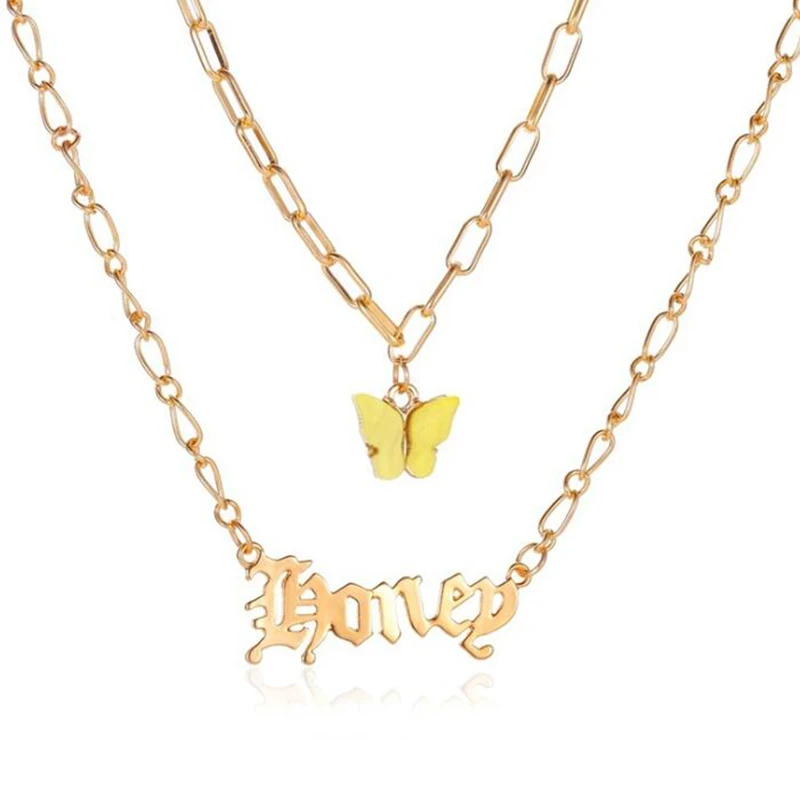 Двухслойное акриловое женское колье-чокер с подвеской в виде ангела | Украшения и