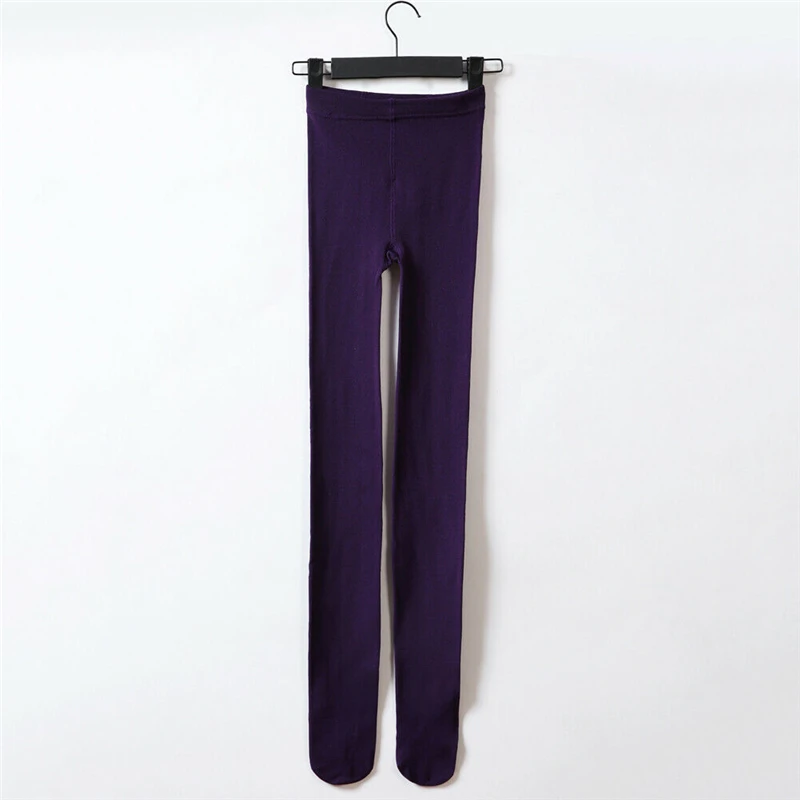 Purple Footsies Женское сексуальное нижнее белье зимние теплые плотные флисовые эластичные колготки с подкладкой элегантные женские обычные брюки тонкие колготки - Цвет: Purple Footsies