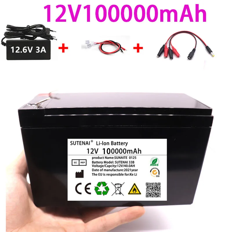 New Li Ion 18650 Electric Vehicle Lithium Battery Pack 3S 12V 50Ah 100Ah Built-in BMS 30A High Current Suitable For Sprayer | Электроника