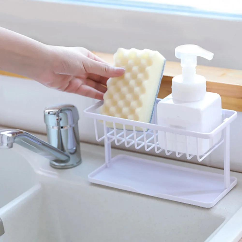 Storage Accessories Double Layer ABS Holder Sink Shelf Wash Stand Bathroom Soap Sponge Organizer Detachable Kitchen Drain Rack