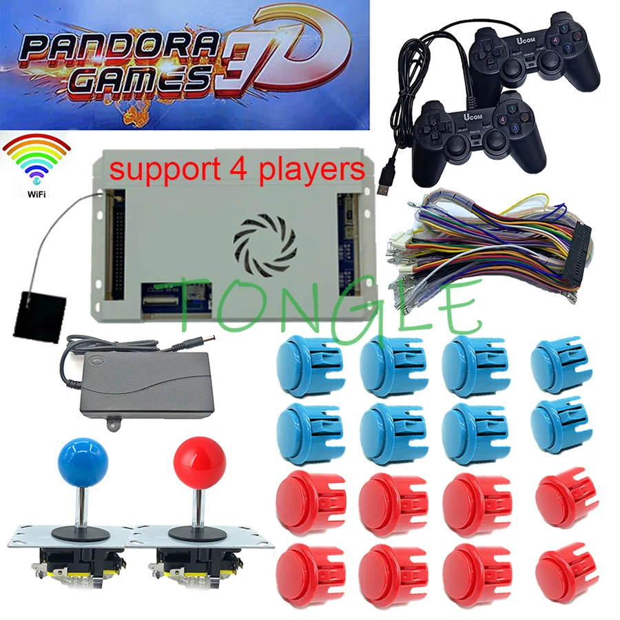 

Arcade Console DIY Kit WIFI 3D Pandora Game 4018 in 1 Game Board USB Gamepad 30mm 24mm BaoLian Push Button Copy SANWA Joystick