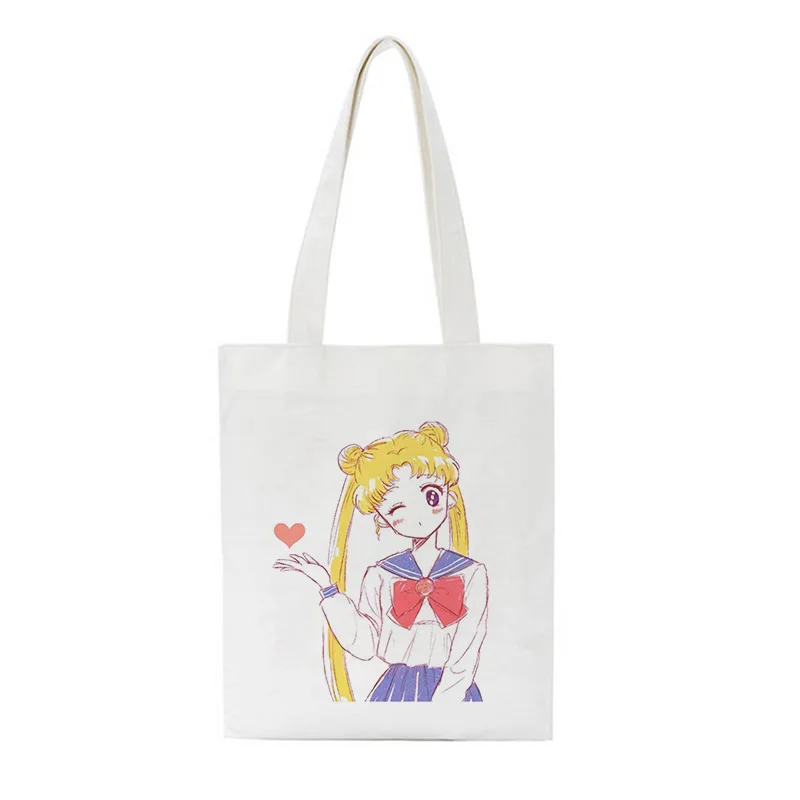 Sailor Moon Аниме милый кот печати сумки на плечо Harajuku красивая сумка Новая мода сумка большая Ulzzang женская сумка кошелек